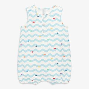 Primary Baby henley tank shortie in rainbow fish Size 12-18saltwater-rainbow-swi